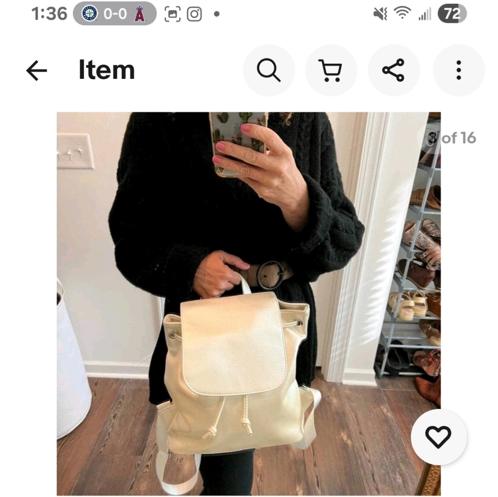 Urban Outfitters Cream Satin Backpack